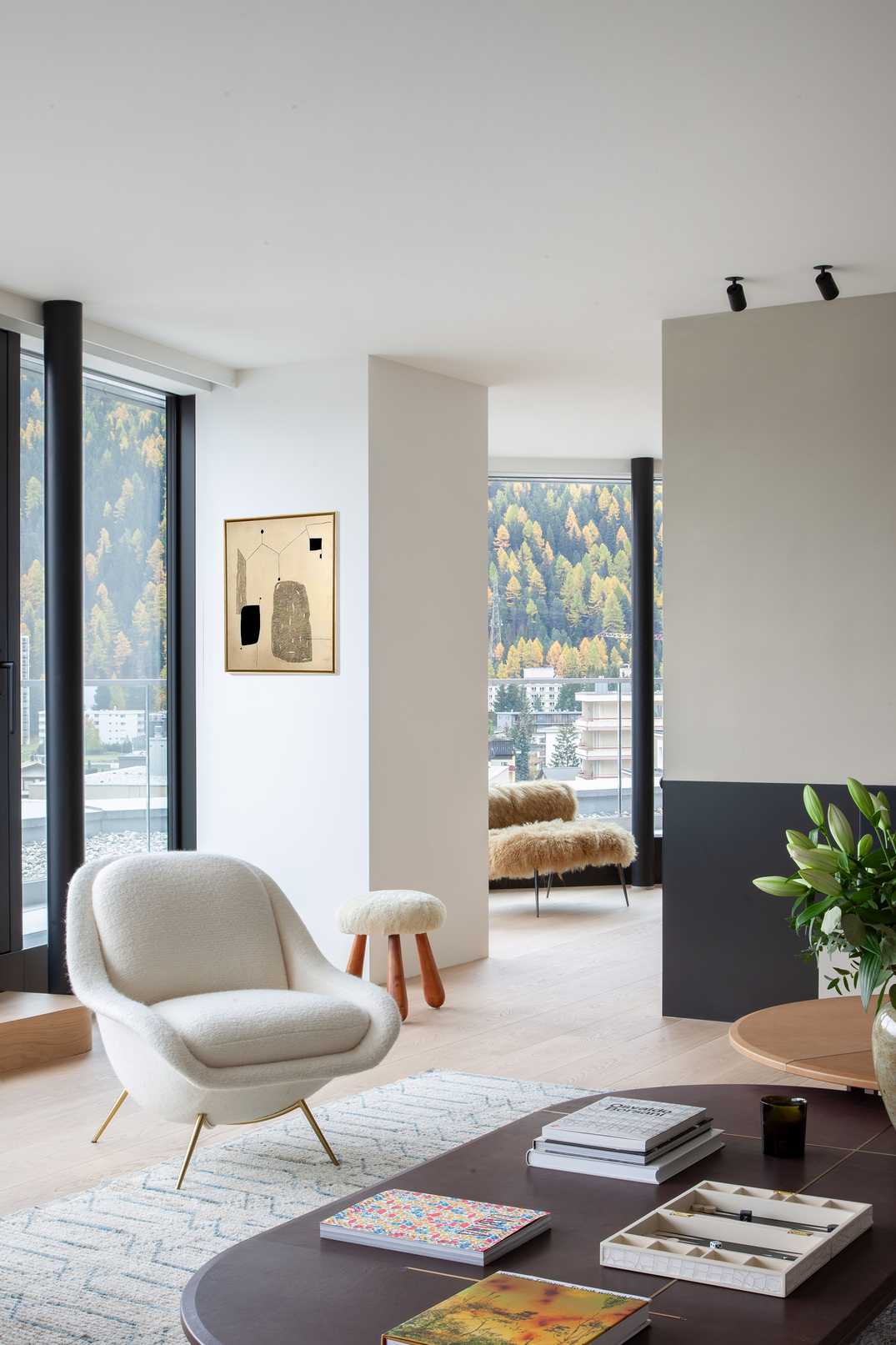 St. Moritz Penthouse interior design by Valérie Pasquiou